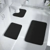 Three-piece set of embossed memory foam striped floor MATS, bathroom absorbent pads, toilet protection pads, cross-border supply Specification image